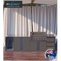 Integrato 3000 MM (W) BBQ : 3000 MM (W) x 735 MM (D) x 950 MM (H) - Notre Dame Grey w/ Stainless Steel Bench Top